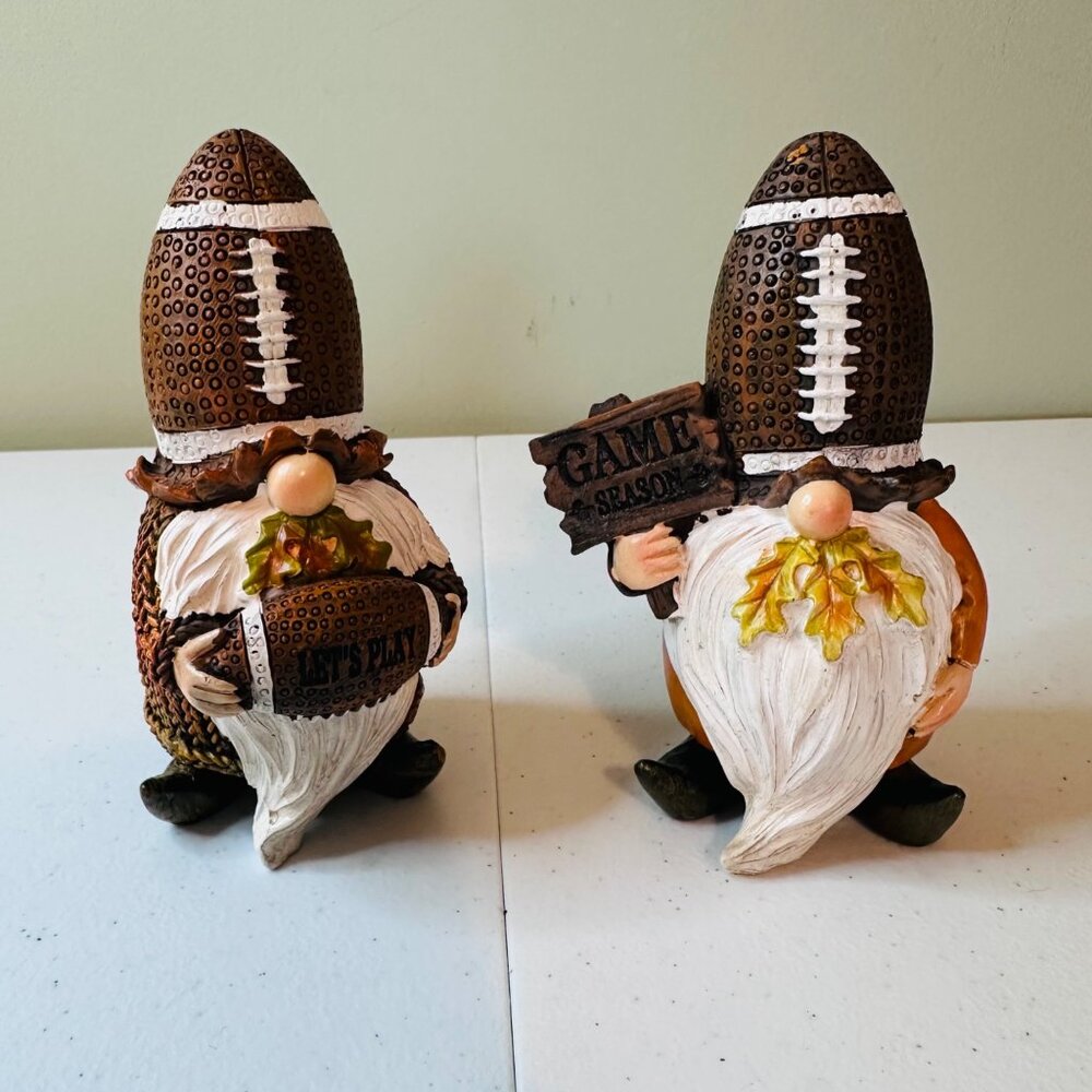 Football-Themed Gnome Decor Set of 2 For Game Days Sports Football Tiered Tray